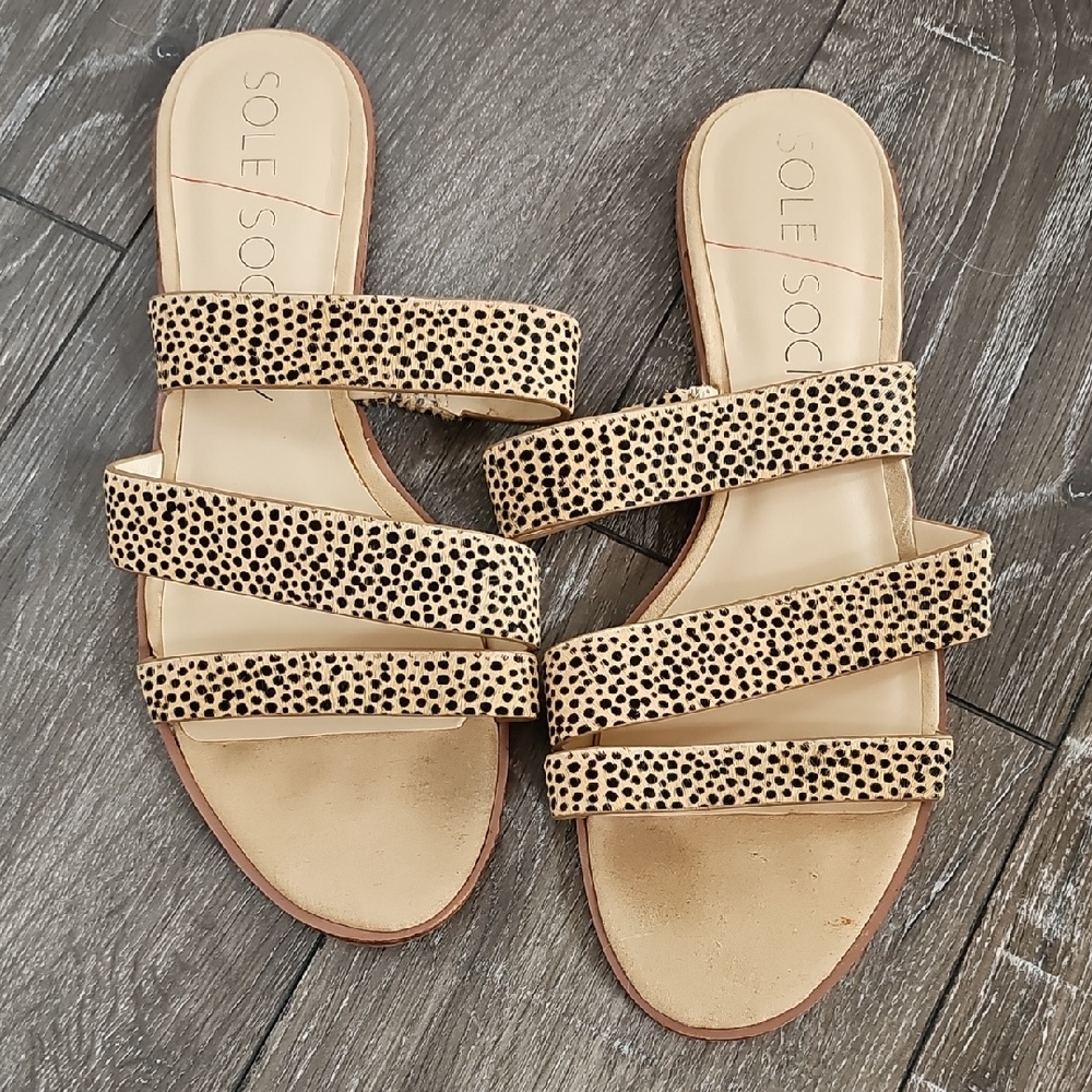 Sole Society Women's Spotted Tan Sandals